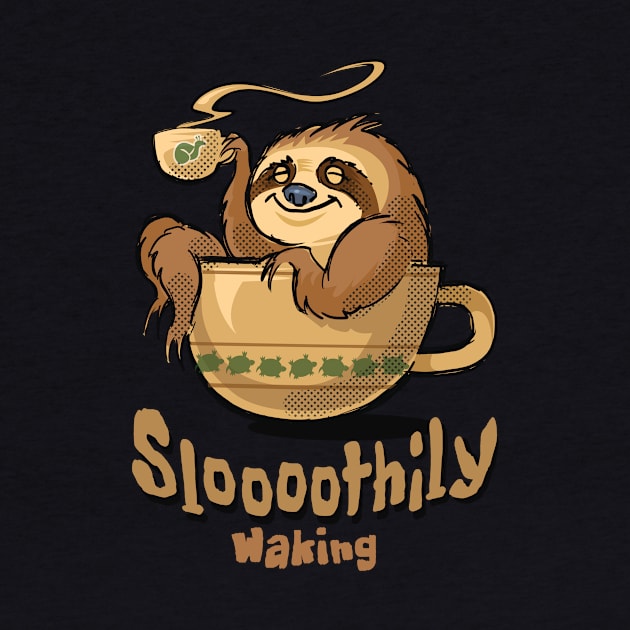 Coffee Sloth Waking by ArtOnTheRun